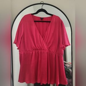 Torrid Pink Surplice Wrap Top, EUC